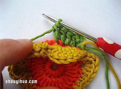 千层花的制作方法步骤 钩针千层花DIY图解教程(图12)