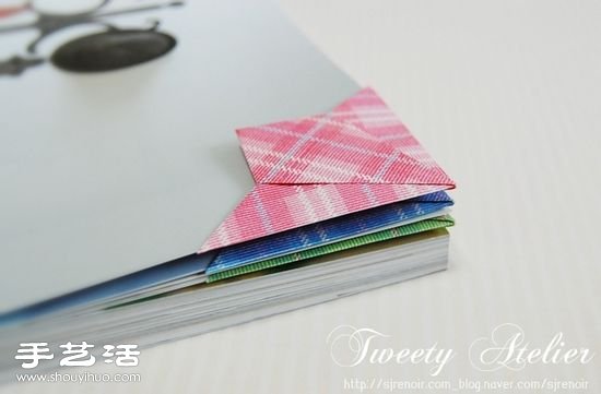 三角形书签折纸方法 折三角形书签图解教程(图14)