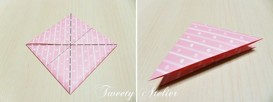三角形书签折纸方法 折三角形书签图解教程(图3)