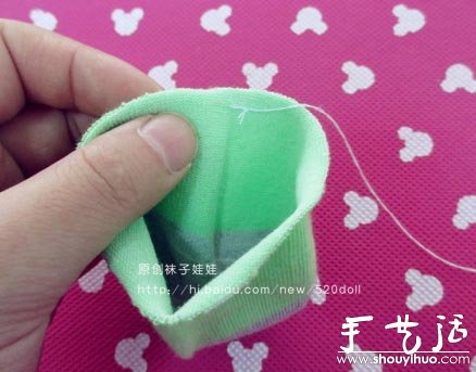 旧棉袜子手工DIY漂亮花朵(图3)