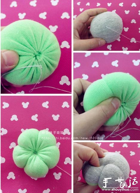 旧棉袜子手工DIY漂亮花朵(图6)