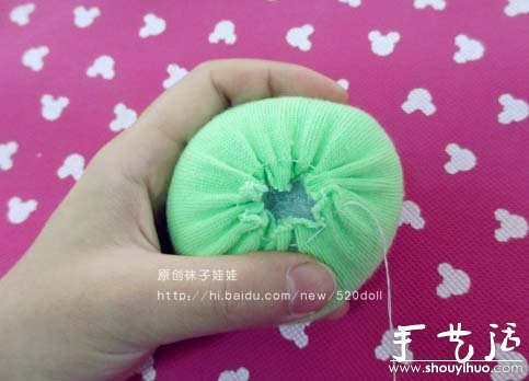 旧棉袜子手工DIY漂亮花朵(图5)