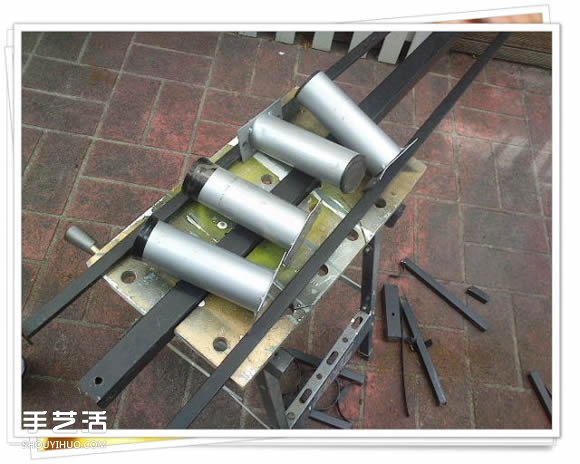 铁架子废物利用 DIY手工制作搁置花盆的架子(图5)