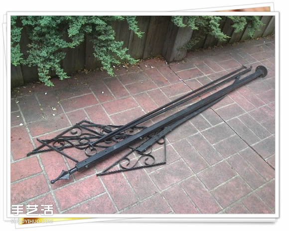 铁架子废物利用 DIY手工制作搁置花盆的架子(图3)