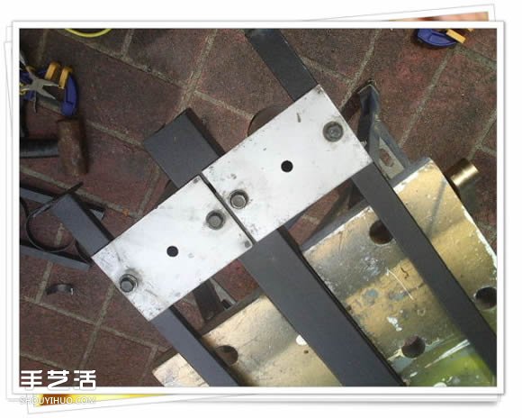 铁架子废物利用 DIY手工制作搁置花盆的架子(图6)