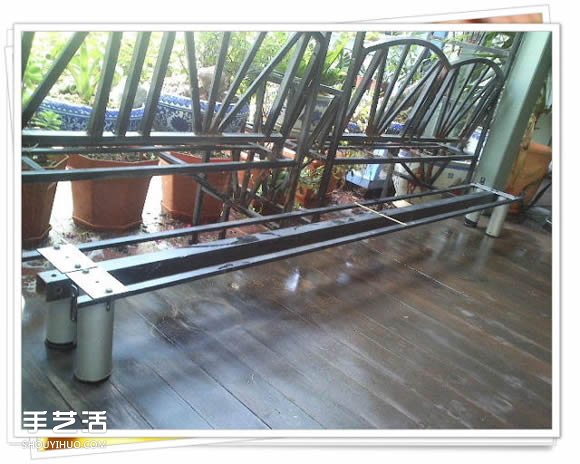 铁架子废物利用 DIY手工制作搁置花盆的架子(图13)