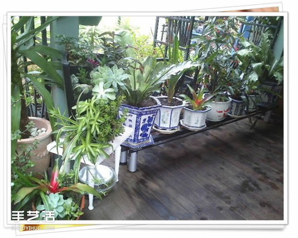铁架子废物利用 DIY手工制作搁置花盆的架子(图15)