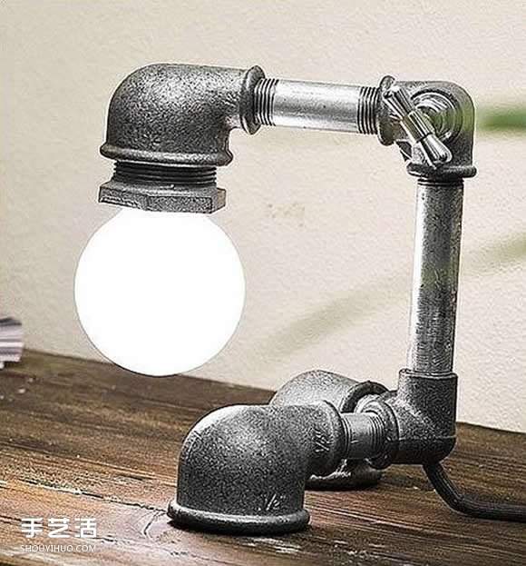 金属管道材料DIY制作个性台灯的作品图片(图3)