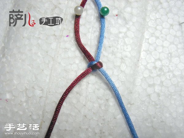 两根绳子蛇结手绳的编法图解(图5)