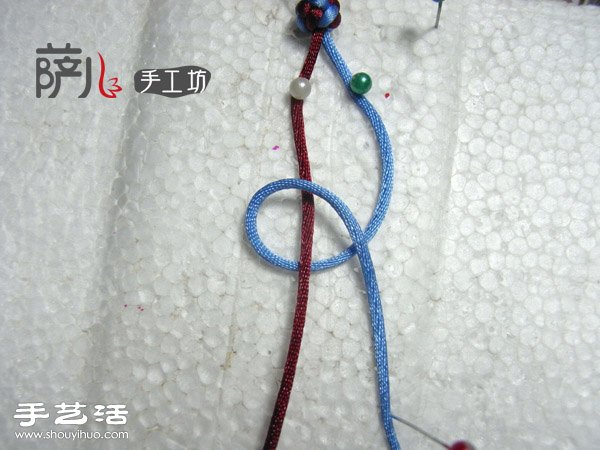 两根绳子蛇结手绳的编法图解(图3)
