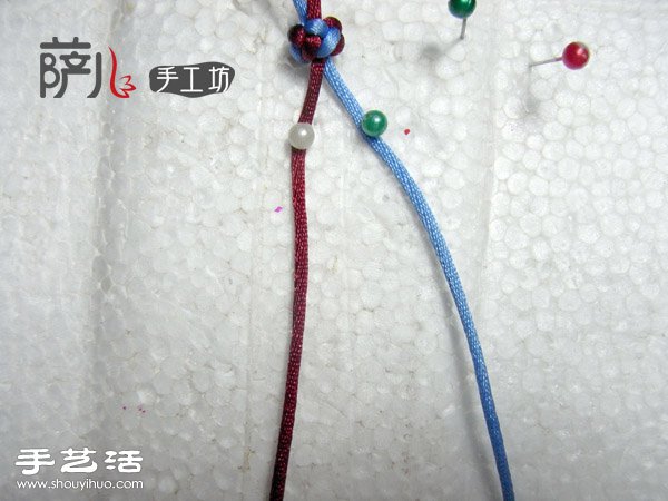 两根绳子蛇结手绳的编法图解(图2)