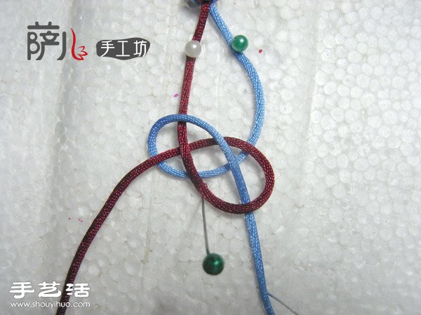 两根绳子蛇结手绳的编法图解(图4)