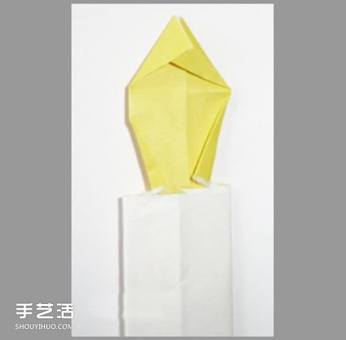 折纸蜡烛的方法图解 手工纸蜡烛的折法教程(图16)