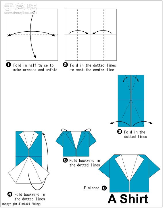 漂亮的折纸衣服图解教程大全(图6)