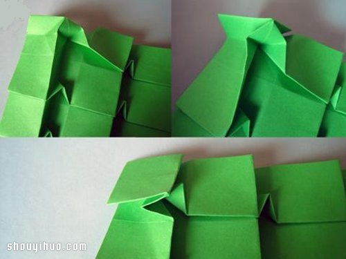 一张纸折纸立体圣诞树手工DIY制作图解教程(图9)