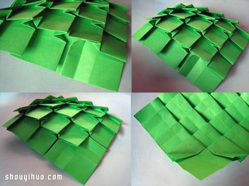 一张纸折纸立体圣诞树手工DIY制作图解教程(图11)