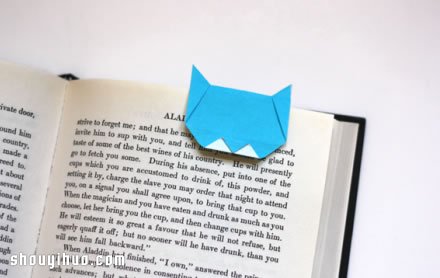 猫咪书签的折法 可爱小猫书签折纸图解教程(图1)