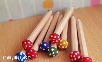 自制治愈系小蘑菇铅笔创意手工制作图解教程(图9)