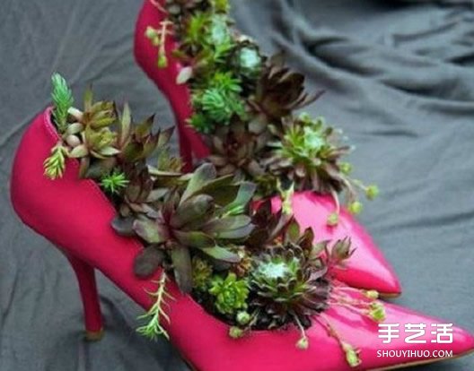 废旧鞋子制作花盆的方法 旧鞋子DIY花盆教程(图5)