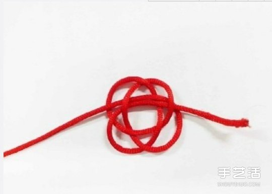 双线结玫瑰花的编法 手工编织双线结玫瑰图解(图4)