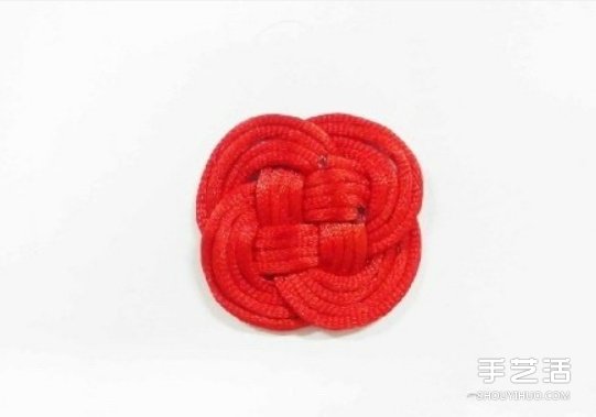 双线结玫瑰花的编法 手工编织双线结玫瑰图解(图6)