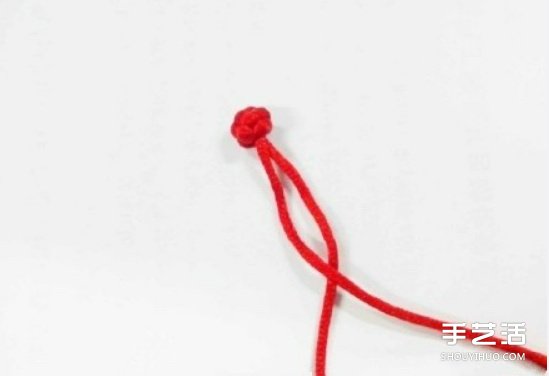 双线结玫瑰花的编法 手工编织双线结玫瑰图解(图9)