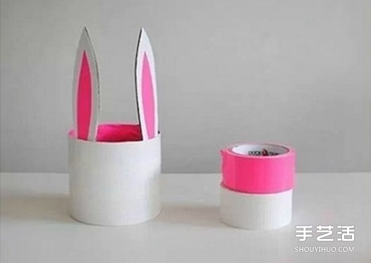 幼儿小兔收纳罐的做法 简单兔子收纳罐DIY制作(图4)