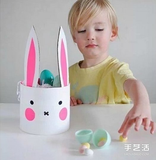 幼儿小兔收纳罐的做法 简单兔子收纳罐DIY制作(图1)