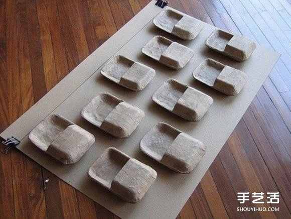 一次性塑料饭盒手工制作好用的储物盒收纳墙(图4)