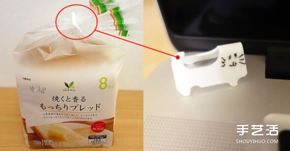 面包塑胶袋口夹废物利用 DIY制作可爱猫咪(图1)