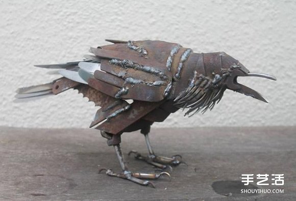 废弃金属变废为宝DIY翠鸟、蓝蝶、喜鹊等动物(图10)