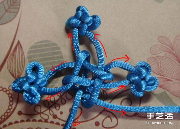 最基本酢浆草结及其组合结如意结的编织图解(图11)