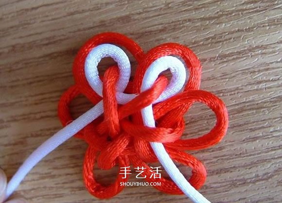 中国结之团锦结滚边法编织小花饰品的方法(图5)