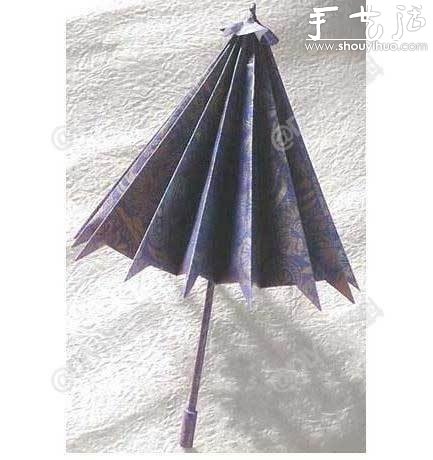 纸伞手工折纸教程 - 双维造物网