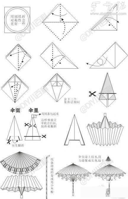 纸伞手工折纸教程(图2)
