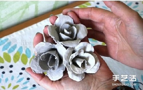 蛋托玫瑰花装饰手工制作 即使婚礼上都可以用(图5)
