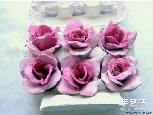 蛋托玫瑰花装饰手工制作 即使婚礼上都可以用(图9)