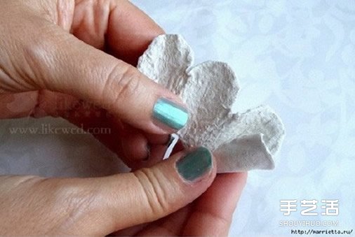 蛋托玫瑰花装饰手工制作 即使婚礼上都可以用(图4)