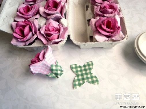 蛋托玫瑰花装饰手工制作 即使婚礼上都可以用(图12)