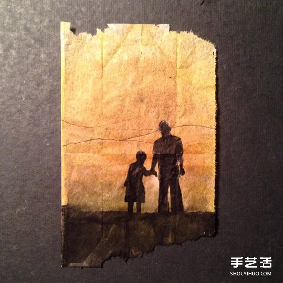 变废为宝：艺术家用喝过的茶包当画布写日记(图6)