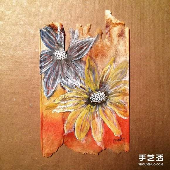变废为宝：艺术家用喝过的茶包当画布写日记(图8)