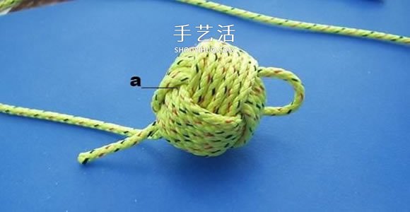 绳子编织球体的方法 怎么用绳编圆球小挂件(图4)