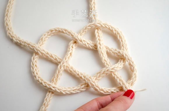 毛线绳子编织杯垫图解 就像是美丽的云朵！(图6)