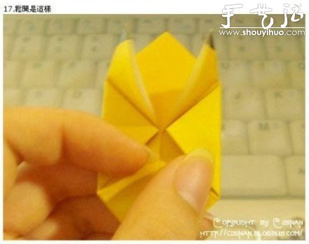 手工折纸可爱皮卡丘的教程(图18)