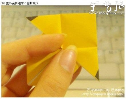 手工折纸可爱皮卡丘的教程(图17)
