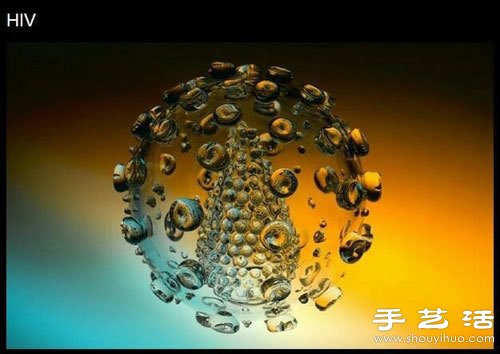 超震撼的玻璃材质病毒模型 - 双维造物网