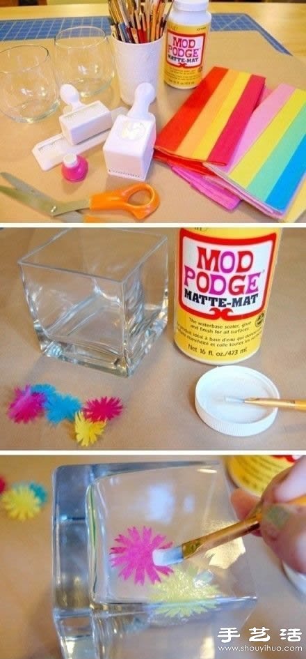 利用Mod Podge胶水制作浪漫烛台方法教程(图2) 利用Mod Podge胶水制作浪漫烛台方法教程(图2)