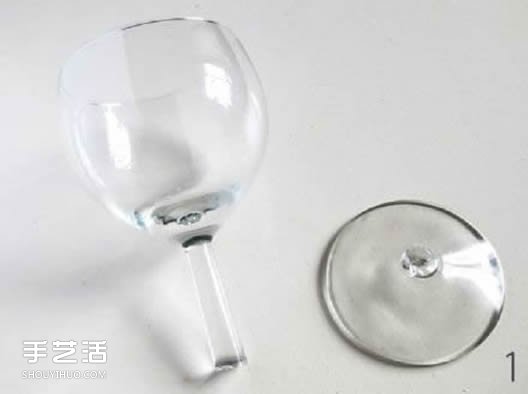 坏掉的高脚玻璃杯DIY手工制作玻璃罩的方法(图2)