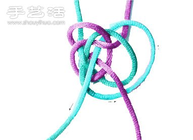 双线纽扣结的编法图解(图6)