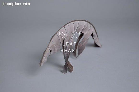 干枯树叶手工制作成各种生动逼真的动物(图3)